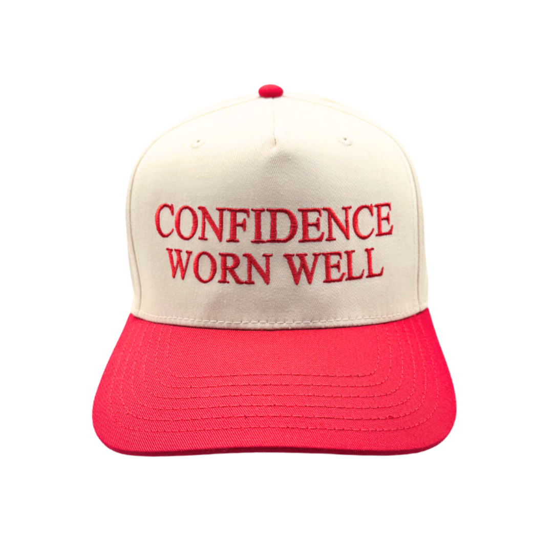 Confidence Worn Well Embroidered Cap — Red