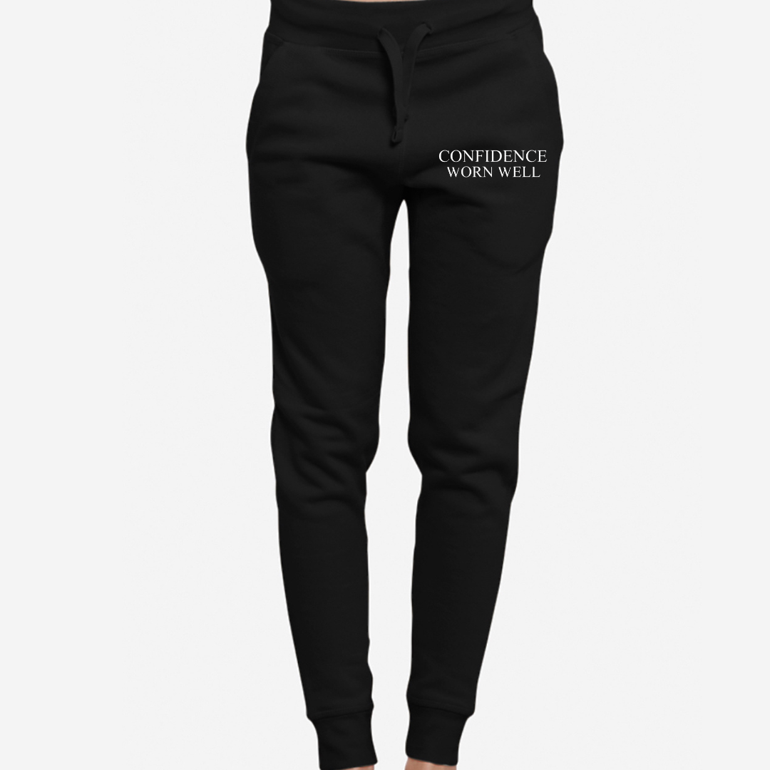 Confidence Worn Well – Premium Black Joggers