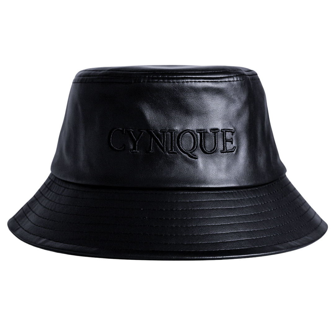 Black Leather CYNIQUE Bucket Hat