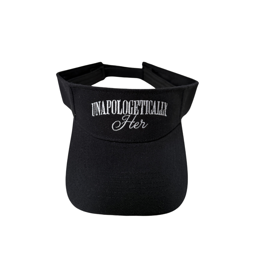 Unapologetically Her Embroidered Visor - Black